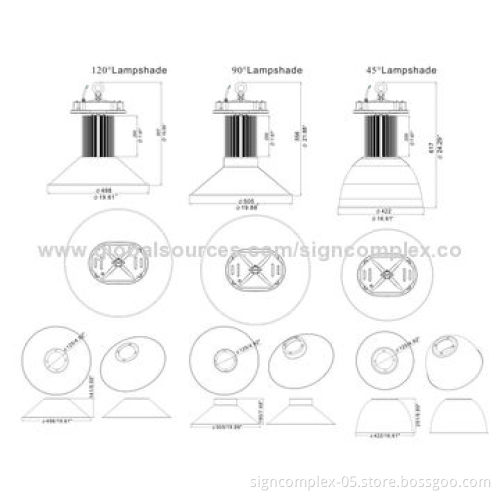 120W Cree LED High Bay Light with Die-casting Aluminum Alloy, Glass Lens and 40 Pieces of LEDs
